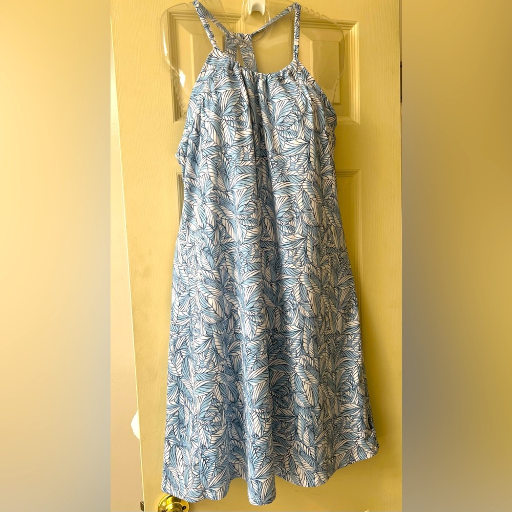 Eddie Bauer Blue & White Sundress Size L